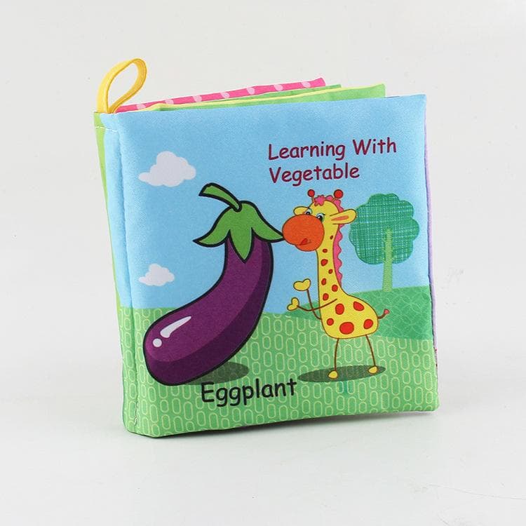 Baby Cloth Book Fruits Animals Cognize Puzzle Book Infant Kids Early Learning Educational Fabric Books Toys Vegetables multicolour