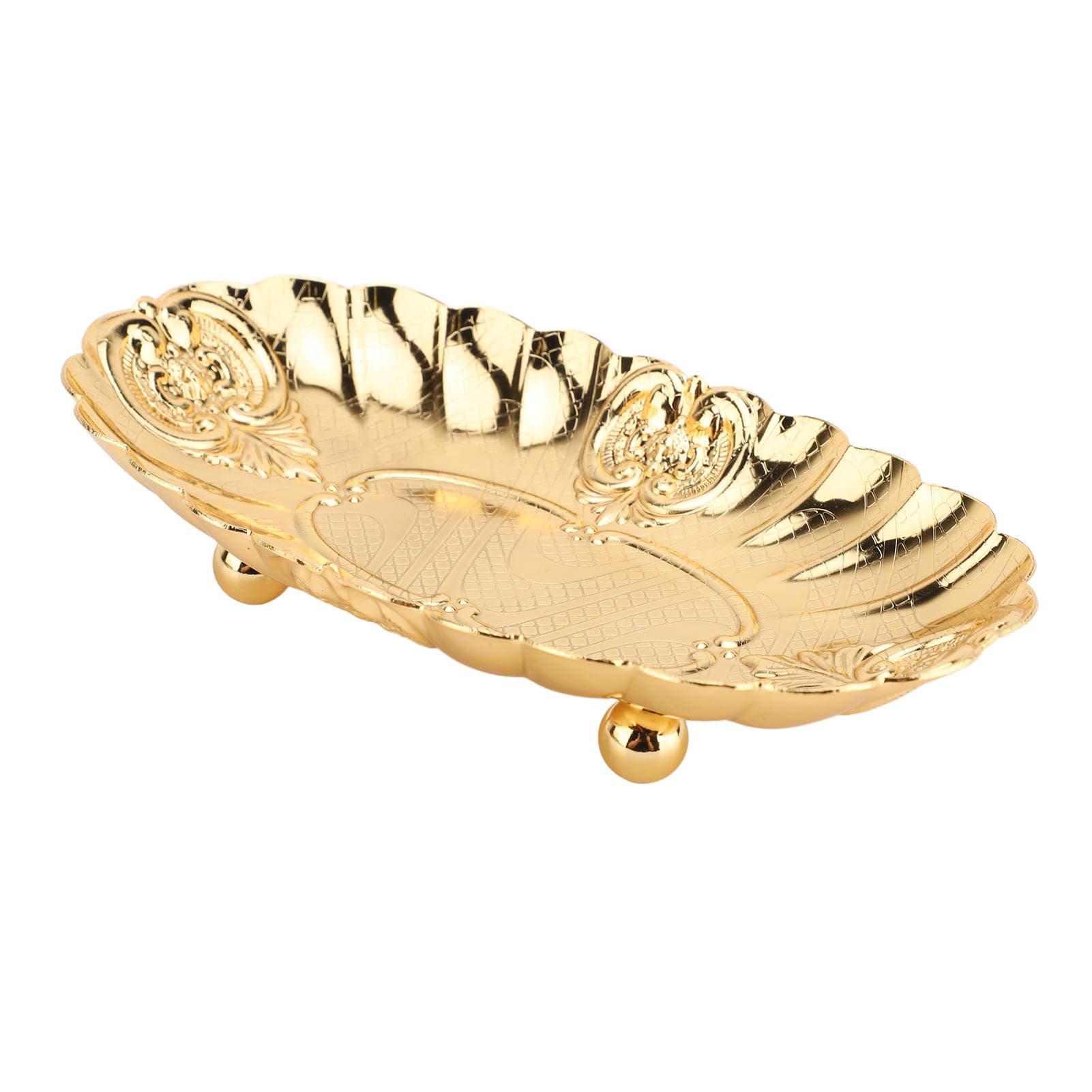Metal Oval Tray Small Fruit Plate Snack Dinner Food Display Buffet Pastry Serving Plate