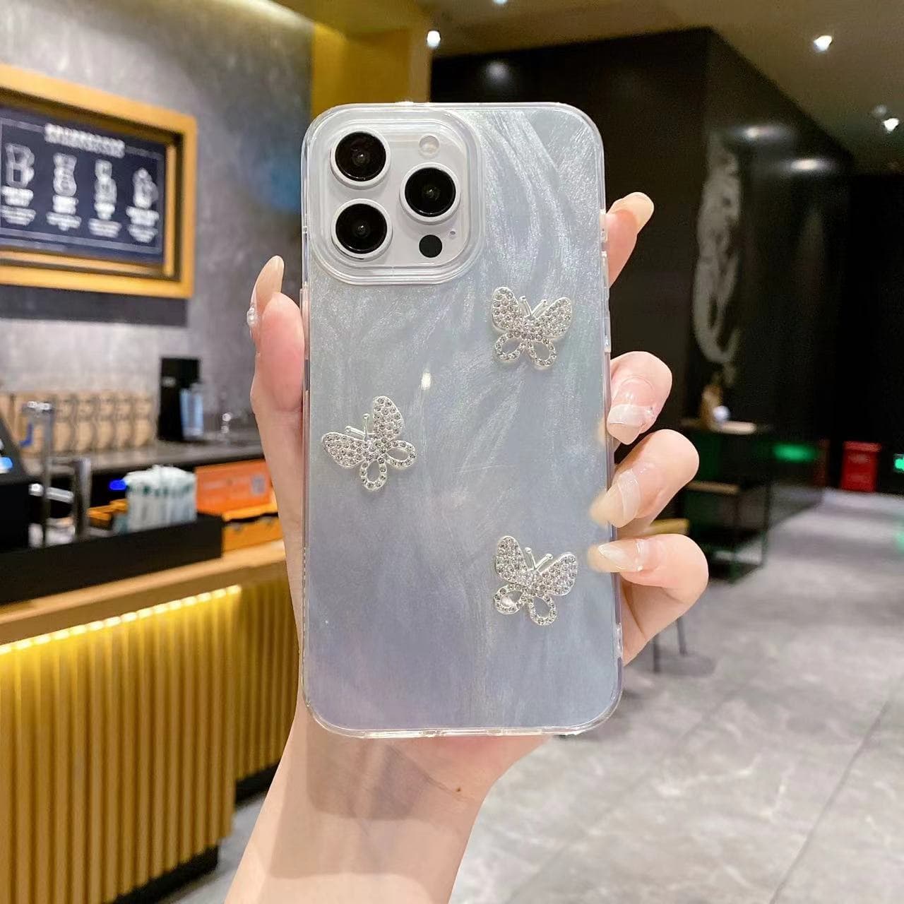 IMD Feather Yarn Suitable for Apple 16PROMAX Folded Love Mobile Phone Case Iphone11/14 Laser Silver Protective Case Apple 16PROMAX