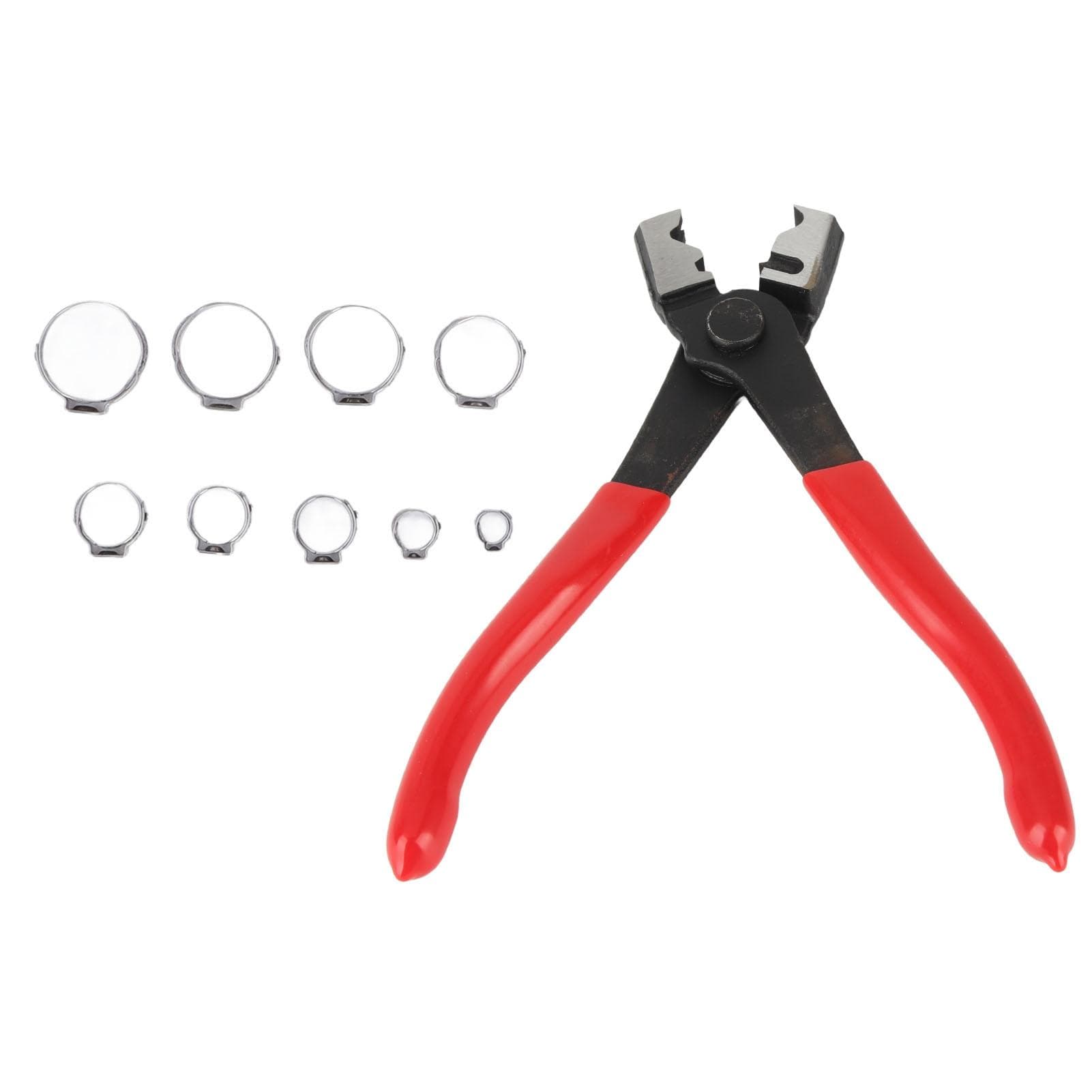 80PCS Hose Clip Assortment Kit Stainless Steel Single Ear Pipe Clamps with Clamping Pliers