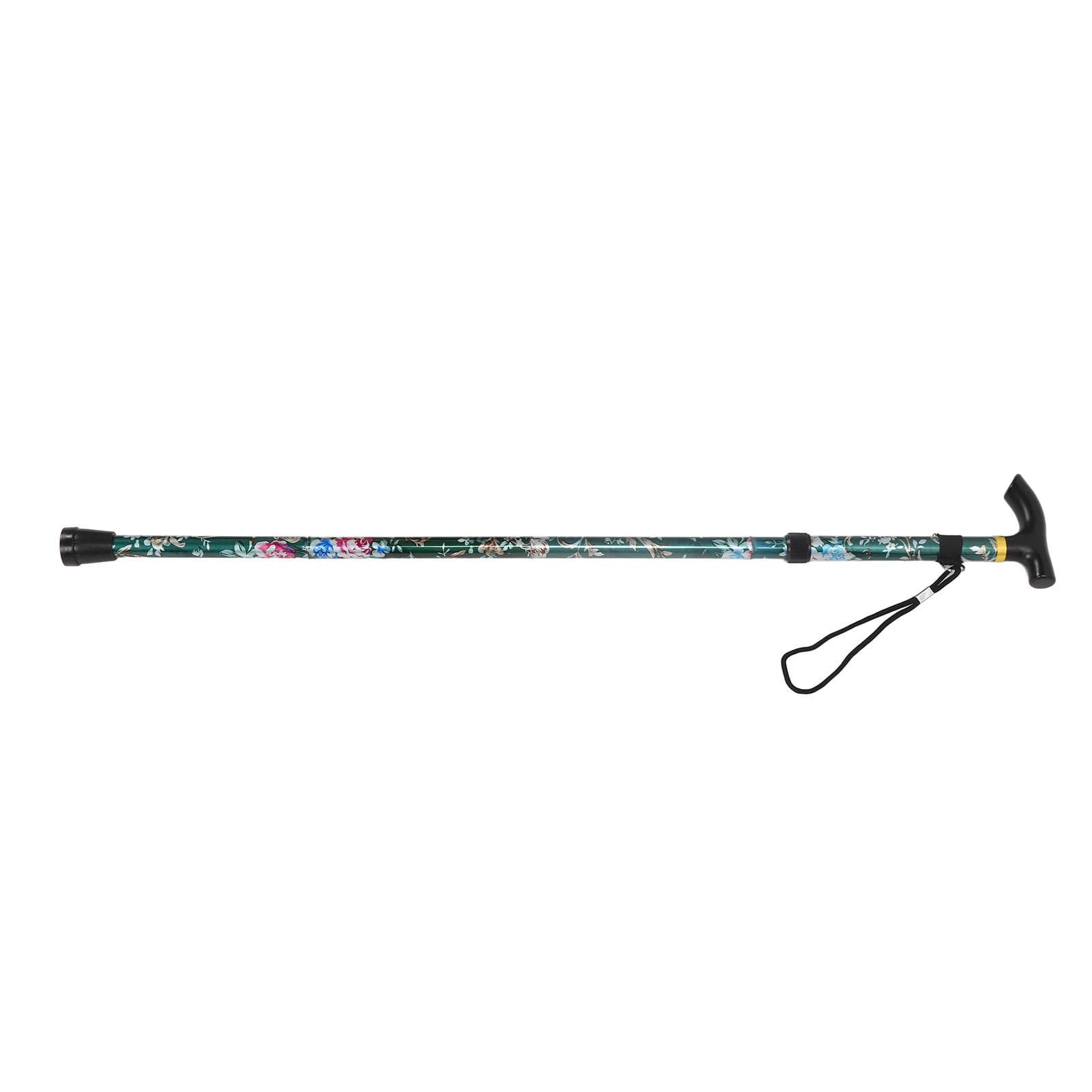 Folding Walking Cane 5 Level Foldable Lightweight Print Climbing Support Adjustable Height Aluminum