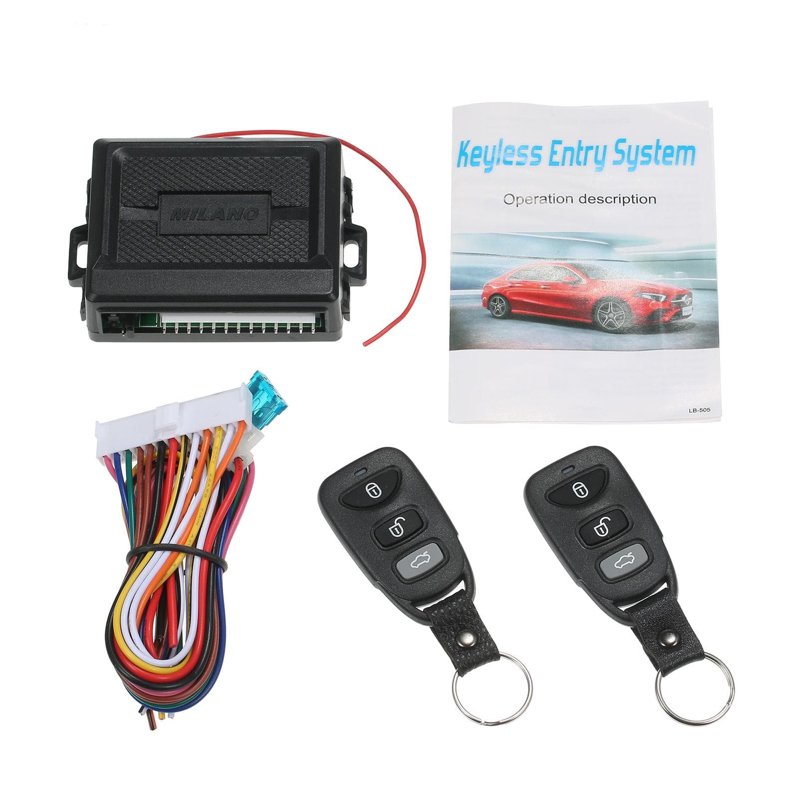 Universal Car Door Lock Keyless Entry System Car Immobilizer Auto Remote Central Kit with Control black