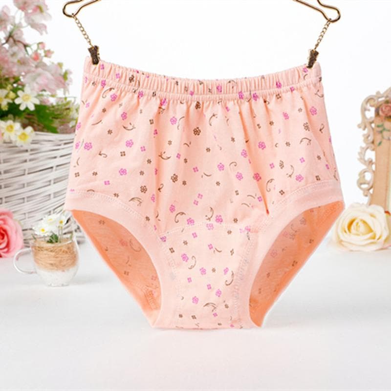 Women Underpants Cotton Panties Underwear Breathable High Waist Comfortable Soft Plus Size Briefs XL orange