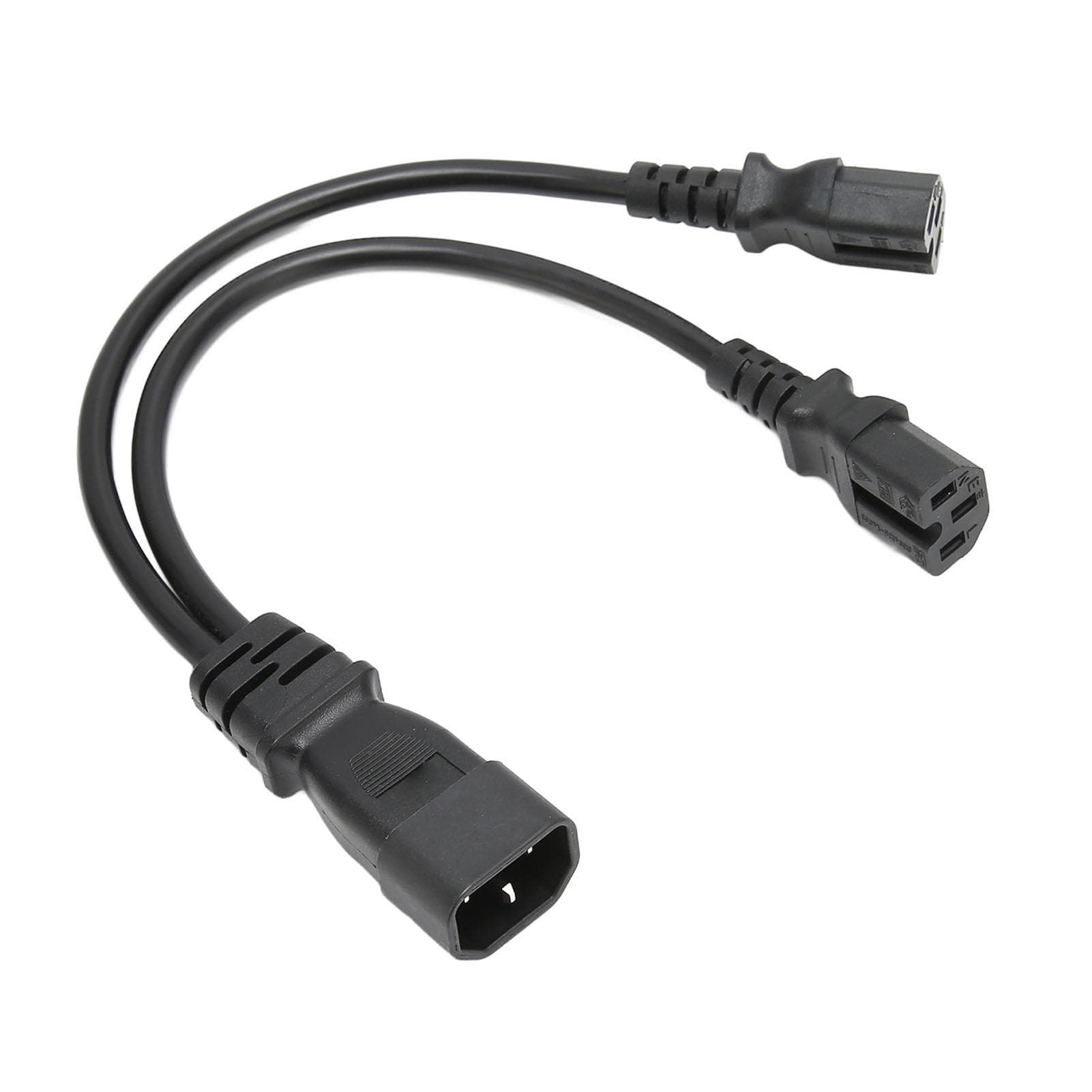 IEC320 C14 to Dual C15 Cord Male to Female Safe Power Splitter Cable for Desk Lamp Printer