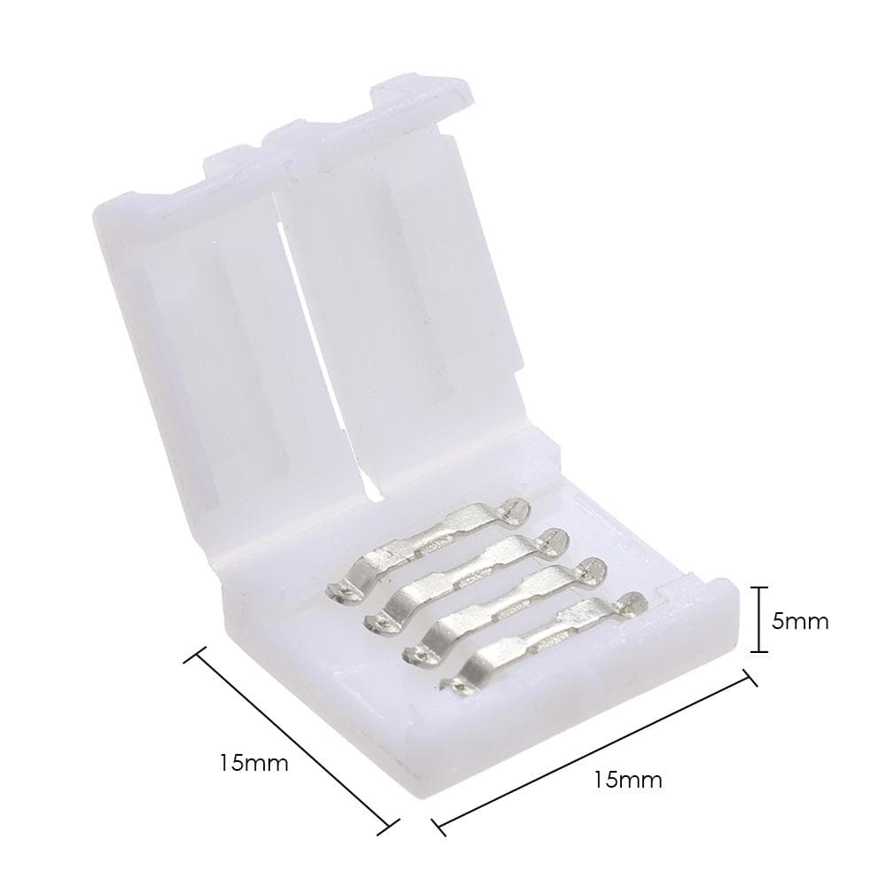 Clip-on Solderless Coupler Connector 4pin RGB 5050 3528 LED Strip Light 10 pcs