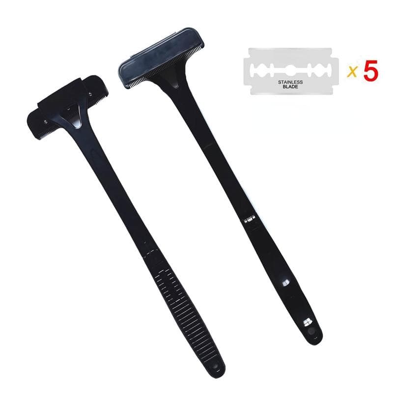 Safety Long Handle Folding Back Shaver Body Shaver Back Hair Trimmer Body Leg Back Razor Shaver Epilator Hair Removal Tool black