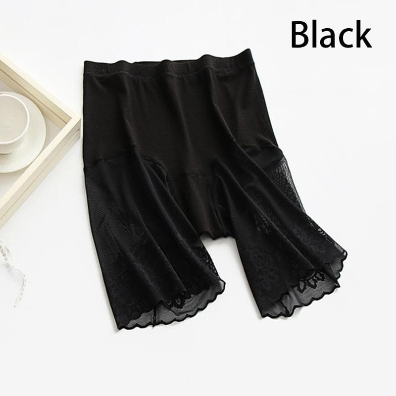 Women Sexy Thigh Underwear Safety Pants Shorts Lace Under Skirt Anti Chafing M black