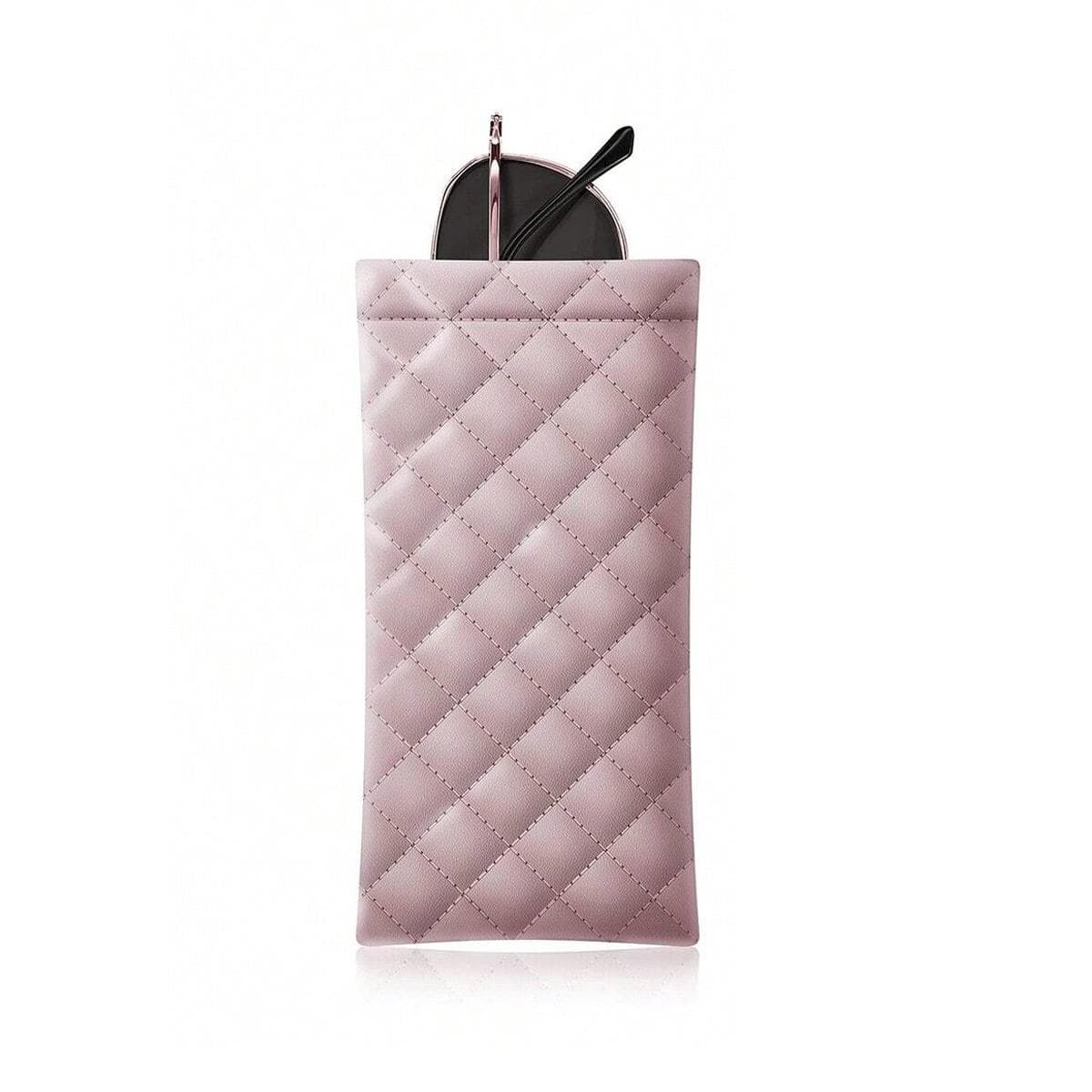 Portable Squeeze Eyeglasses Case - PU Leather Soft Sunglasses Bag Pouch, Pocket Mobile Phone Sunglasses Eyewear Organizer Holder