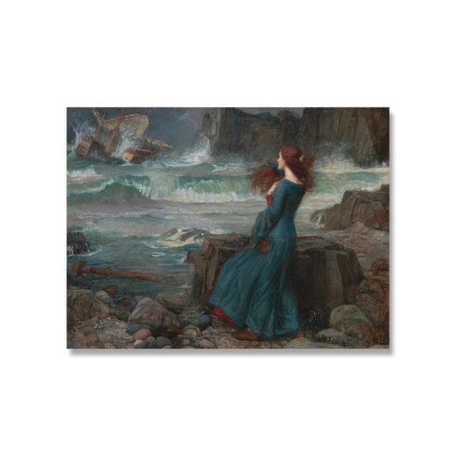 John William Waterhouse Vintage Wall Art Poster Magic Circle Witch Canvas Painting Print Jason and Medea Picture For Home Decor No Frame 40*60cm