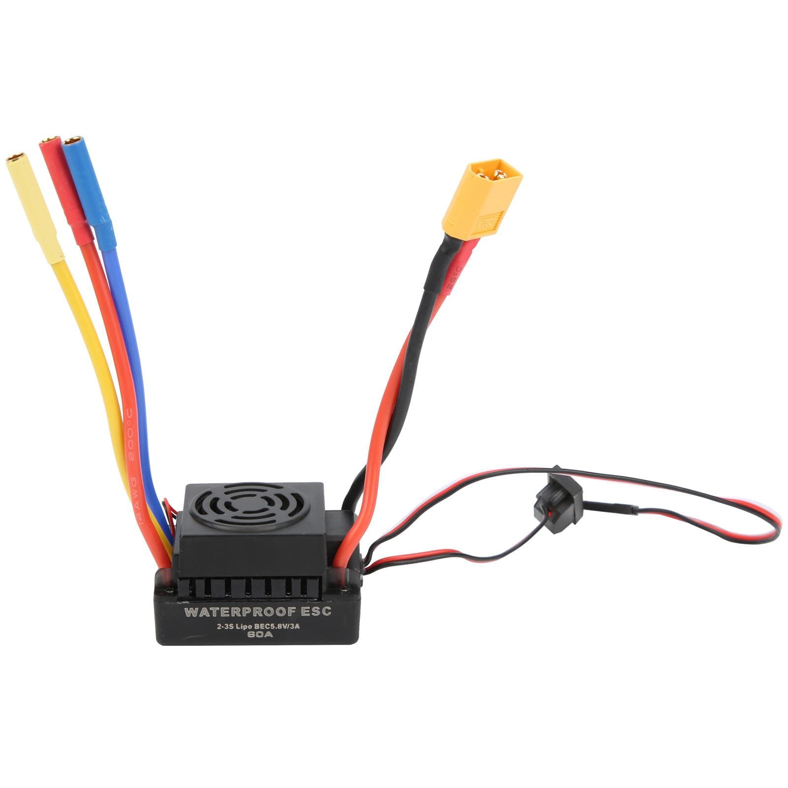 60A Waterproof Brushless ESC Electric Speed Controller for SCX10 1/10 RC Car ModelXT60