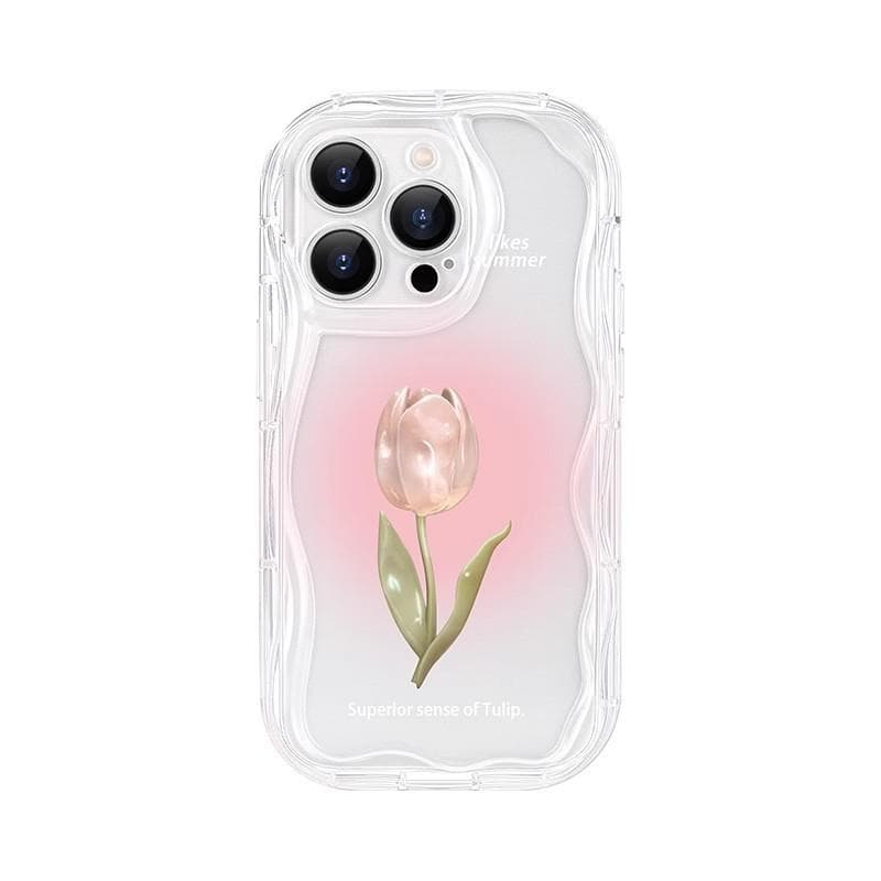 Pink Tulip 15promax Mobile Phone Case Mate60 Women's IPhone 13 Full-cover Soft Shell Xs Shell Apple 16plus