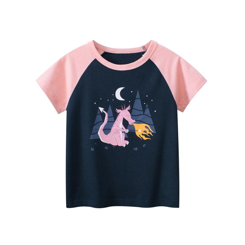 Children's Clothing New Baby Girl Clothes Children's Short-Sleeved T-shirt Bottoming Shirt 140cm