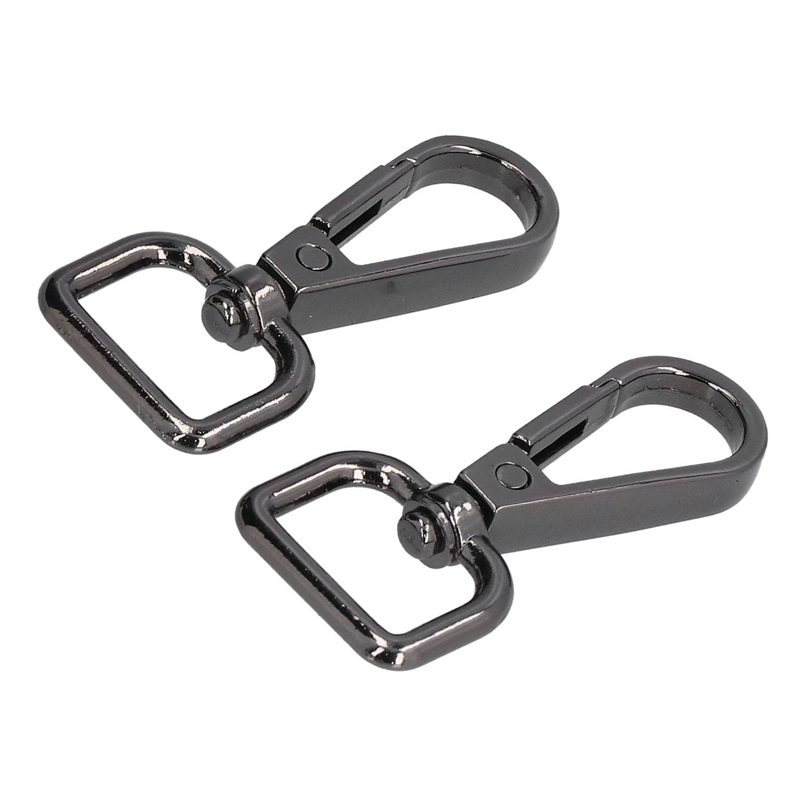 20pcs Lobster Claw Clasps Rotating D Ring Metal Black Lobster Clips for DIY Purse Bag Hammock
