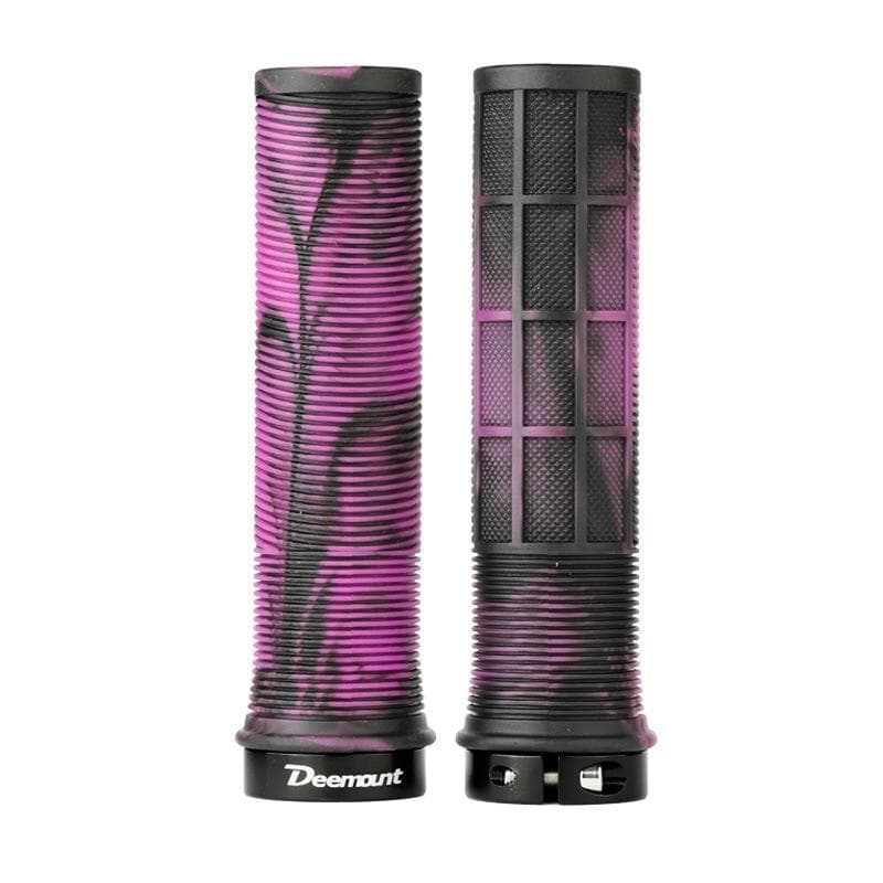 A Pair of Mountain Bike Accessories Bicycle Handle Cover Color TPR Silicone Bicycle Antiskid Pair Handle Straight Handle black/purple