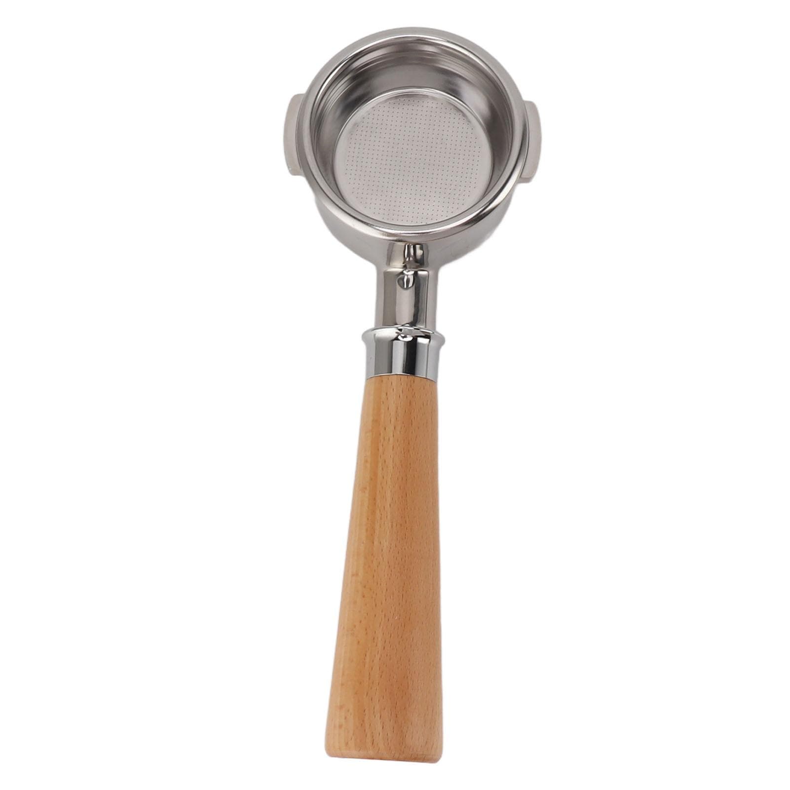 58mm Bottomless Naked Portafilter Universal Coffee Machine Dual Ears Portafilter Stainless Steel Type A2 Beech Wood