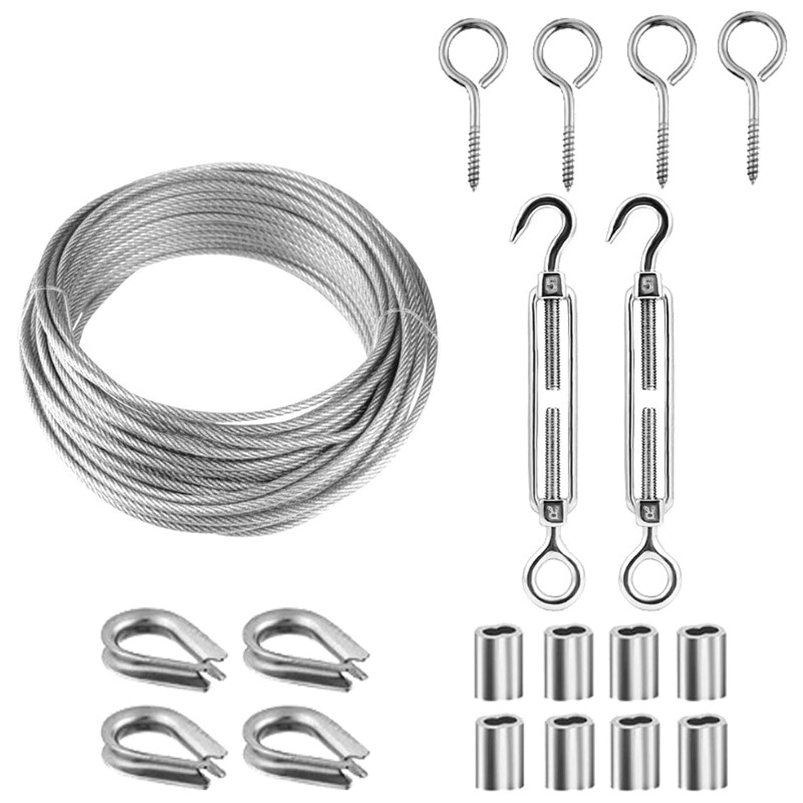String Light Hanging Kit Stainless Steel Steel Wire Rope Heavy Duty String Lights Suspension Tool