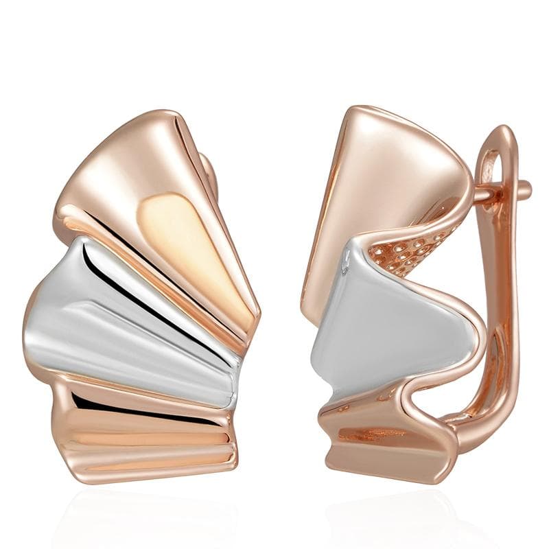 Kinel Smooth Silver Color Wave Drop Earrings For Women Rose Gold Color English Earrings
