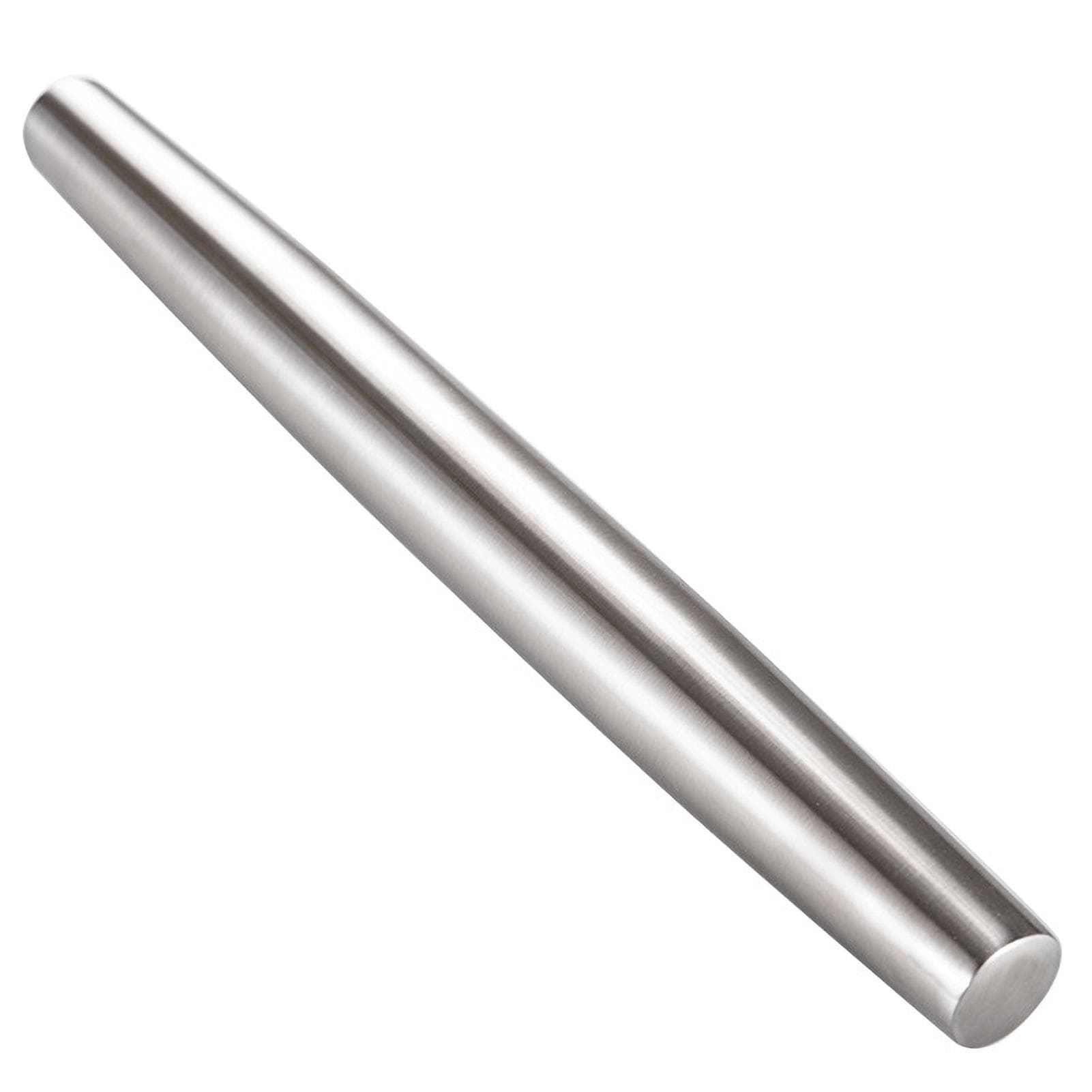 13 Inch Rolling Pins Smooth Stainless Steel Tapered Design Rolling Pins for Baking Pizza Dough Pie silver