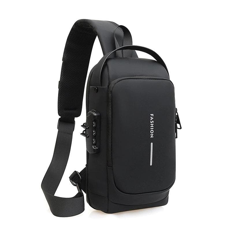 Men's Multifunction Anti-theft USB Shoulder Bag Man Crossbody Cross Body Travel Sling Chest Bags Pack Messenger Pack for Male black