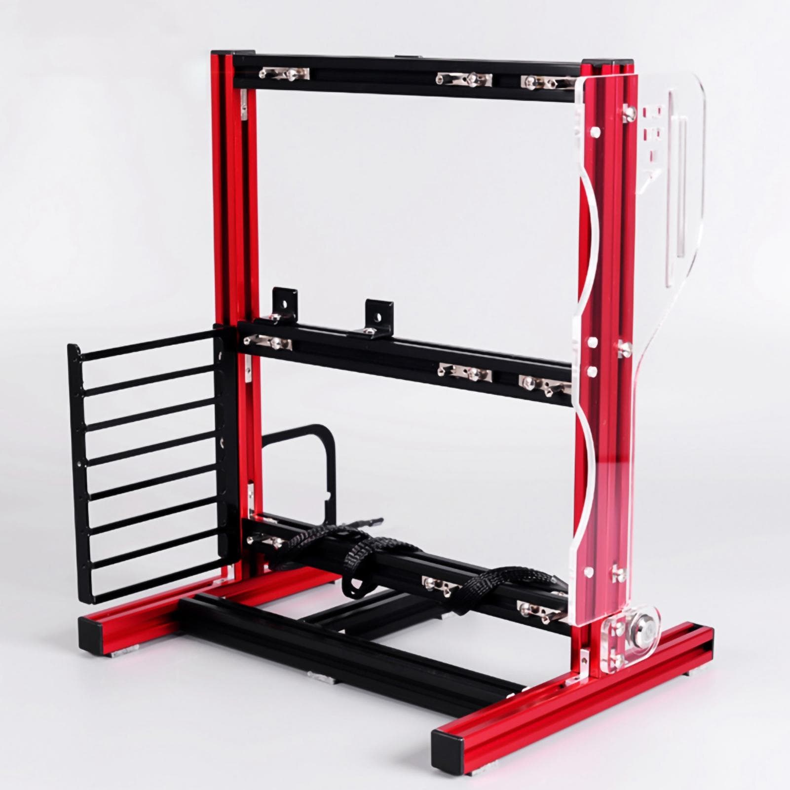 ATx M-ATX ITX Open Chassis Vertical Overclocking Open Aluminum Frame Chassis Rack Red red