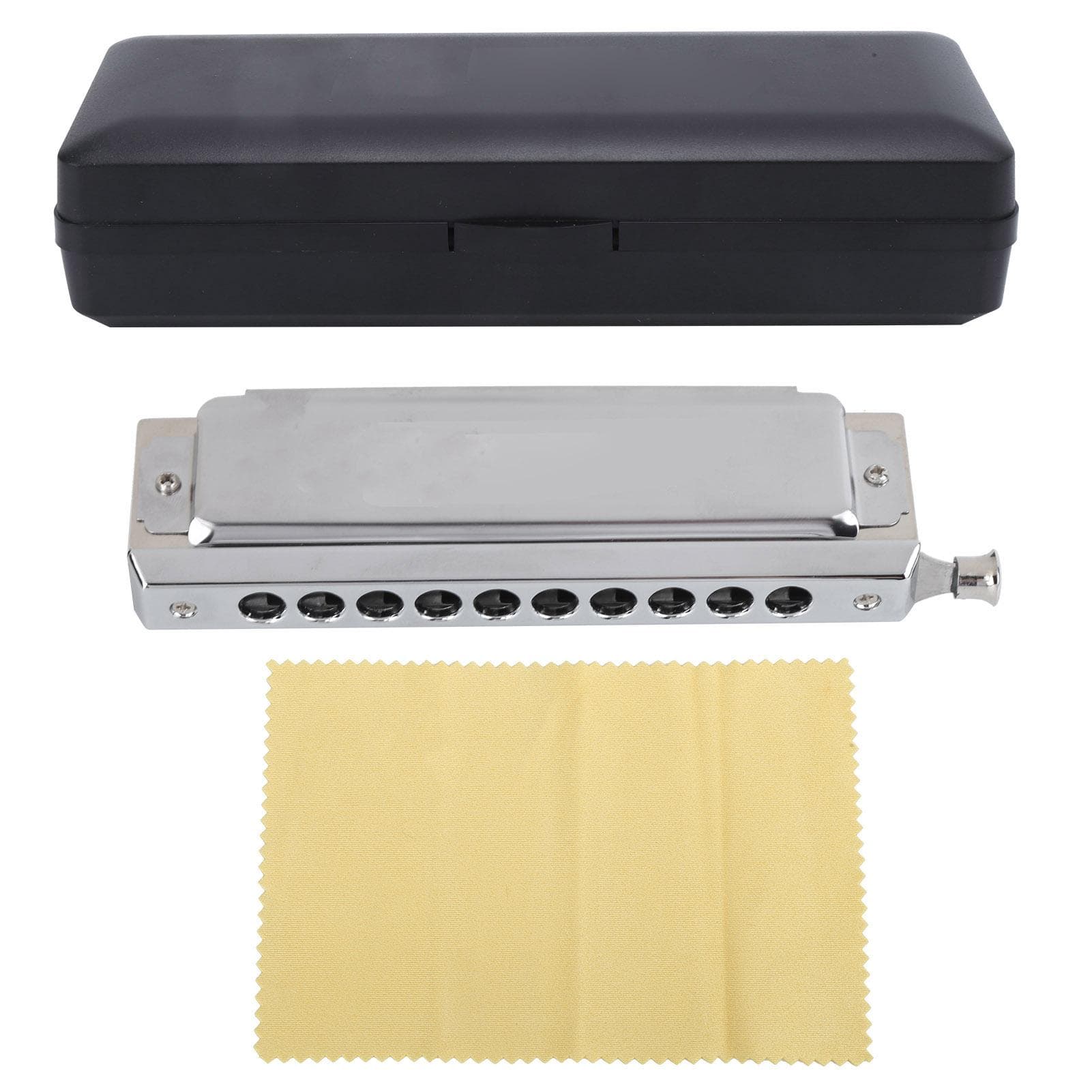 Chromatic Harmonica 10 Hole 40 Tone 2?Sided Polyphonic Playing Mouth Organ Silver