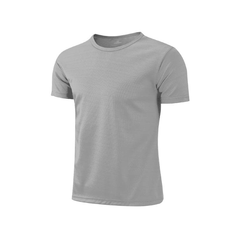 Summer Round Neck T-shirt Quick Dry Clothes Work Clothes Short-sleeved T-shirt 2XL grey