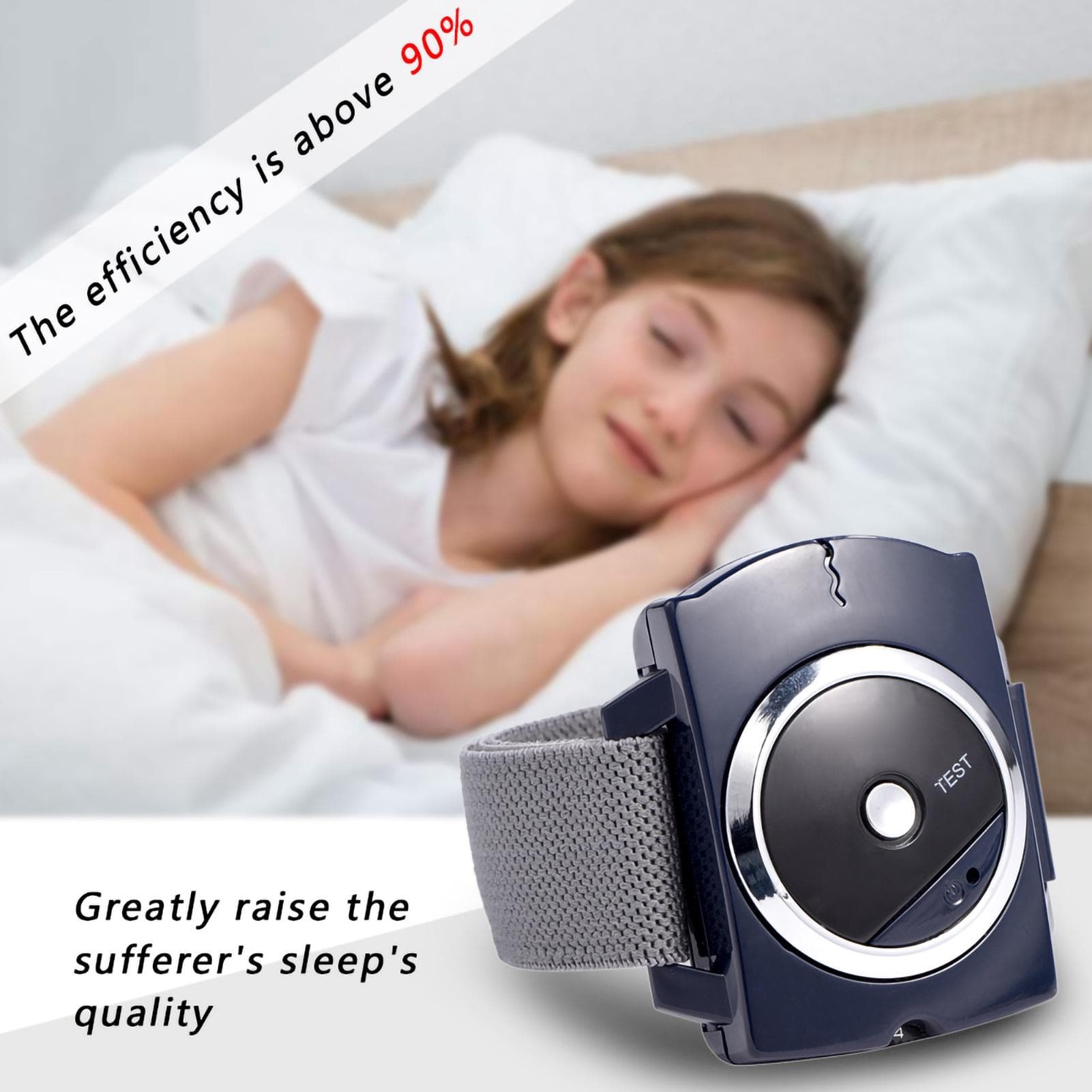 Infrared Intelligent Anti Snoring Device Wristband Watch Anti Snoring Bio Feedback white