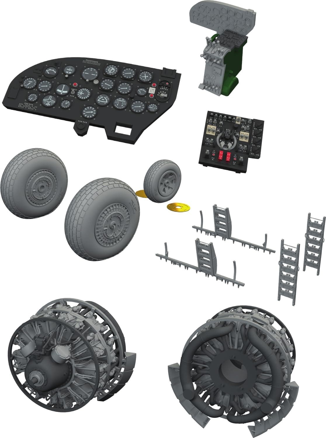 Eduard Big Thin Martin Marauder Parts Set Plastic Model Kit Parts EDUSIN648149 1/48 B-26B (for ICM) (Airplane)