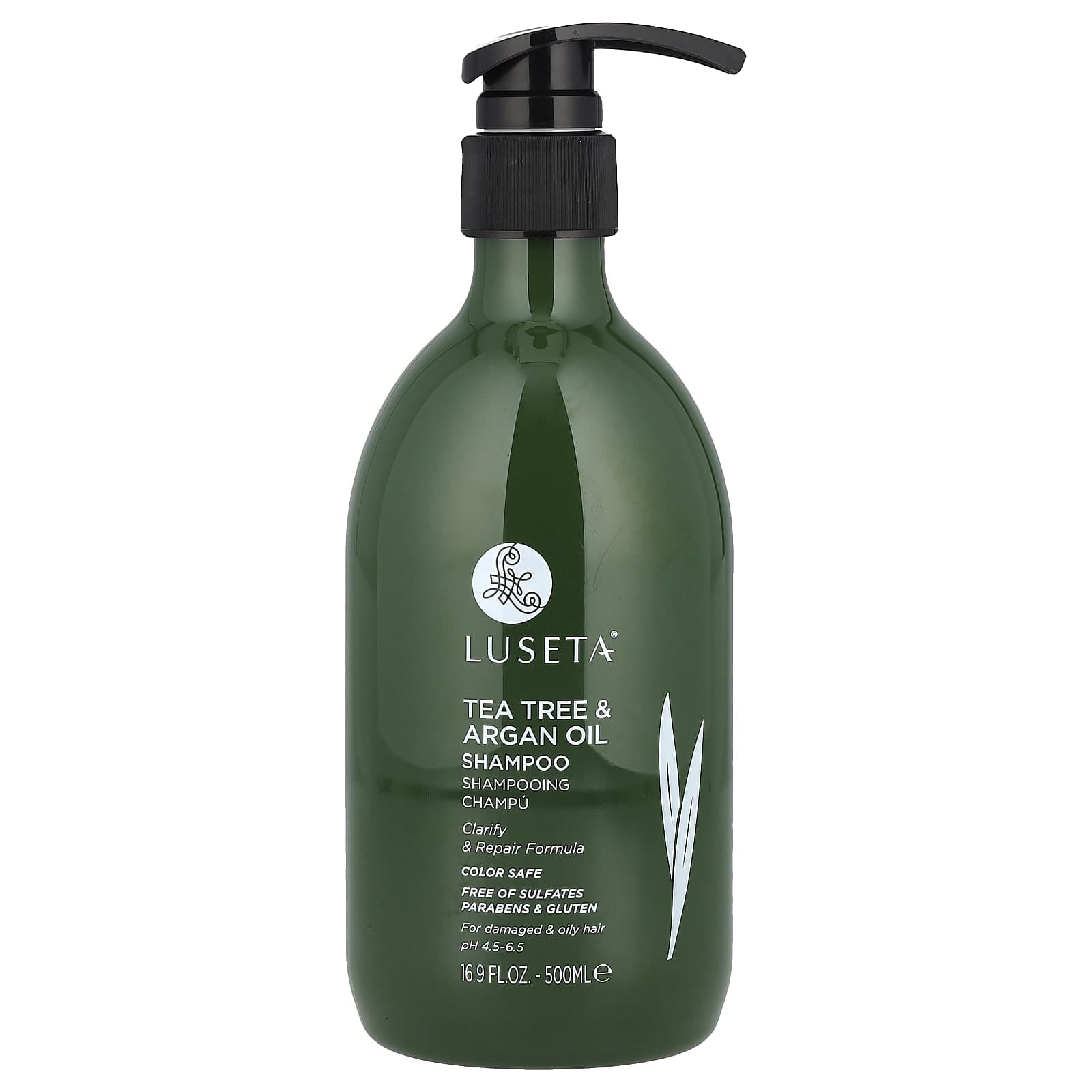 Luseta Beauty, Tea Tree & Argan Oil Shampoo, Damaged and Oily Hair, 16.9 fl oz (500 ml)