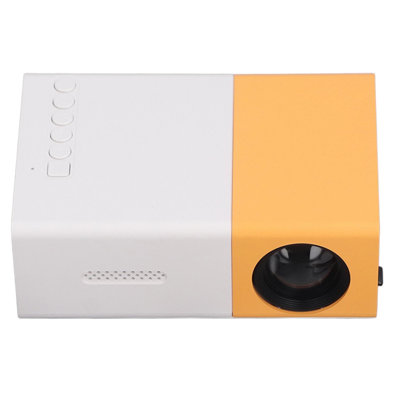 Mini Projector Yellow White 1080P Full HD Portable LED Pico Video Projector with Remote Control for EU Plug