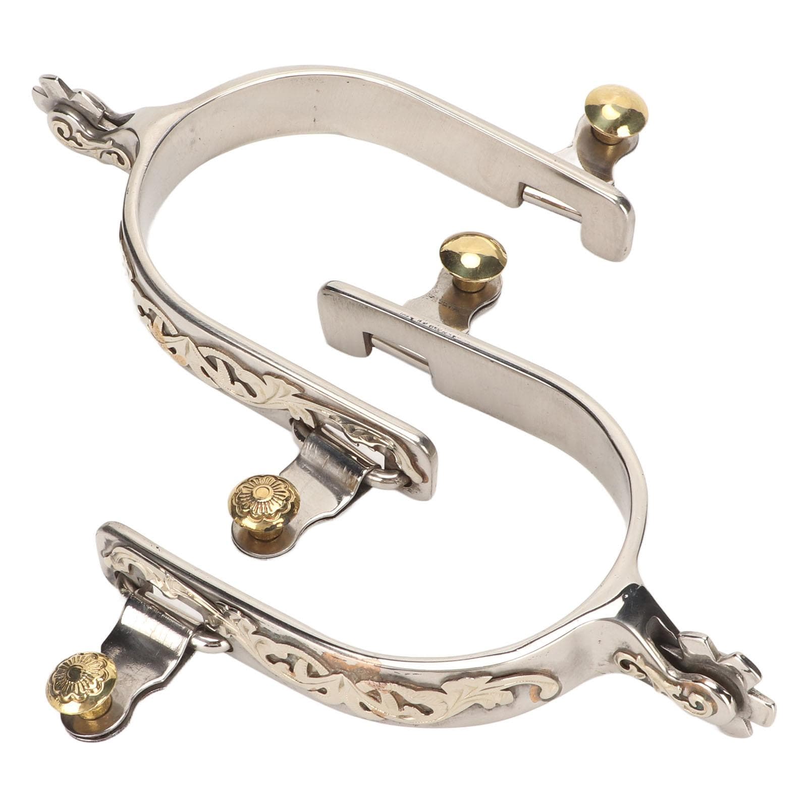 1 Pair Horse Spurs Stainless Steel Western Cowboys Spurs Men Women Horse Boot Spurs with Rotatable