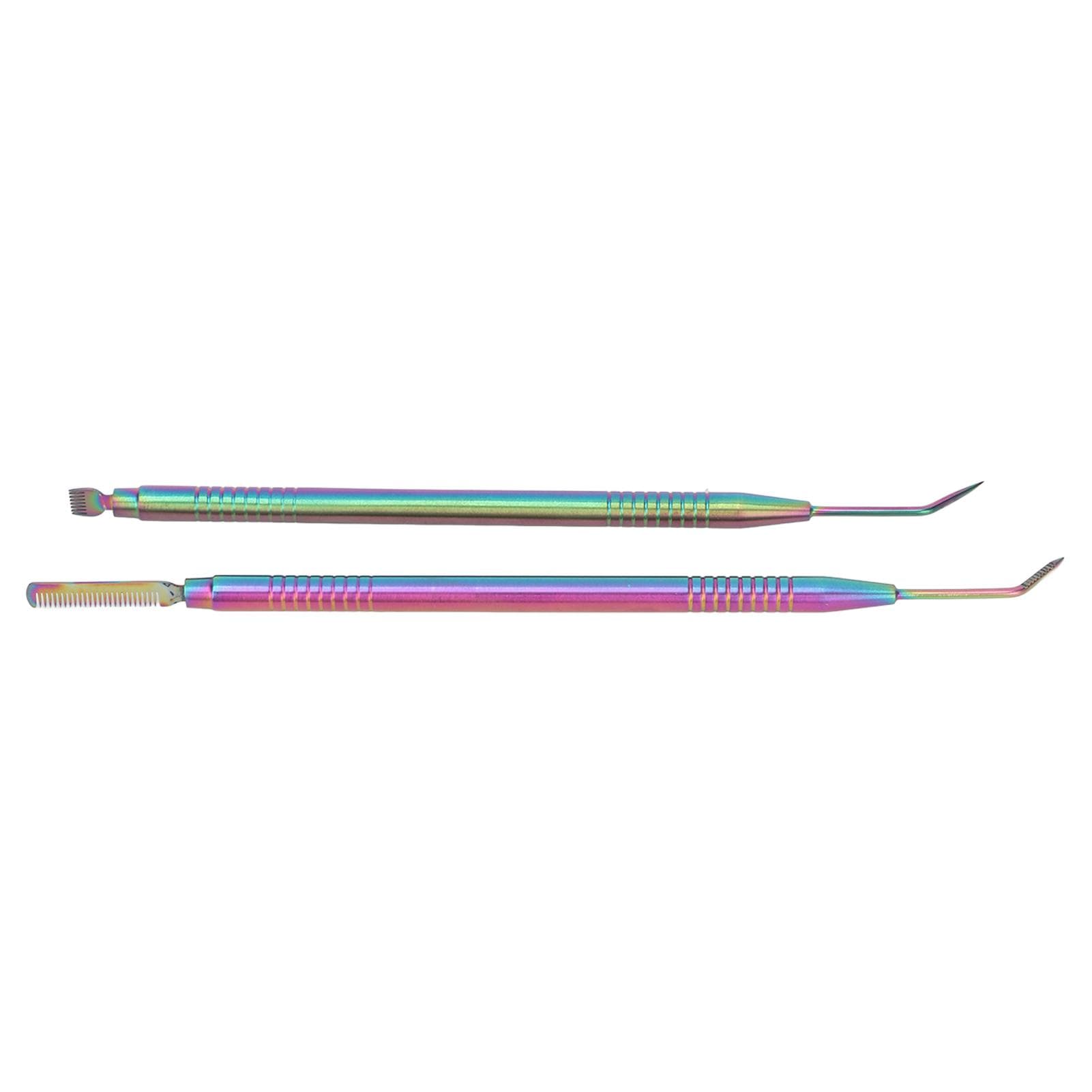 2pcs Eyelash Lift Separator Tools Double Headed Stainless Steel Lash Separation Rod with Comb