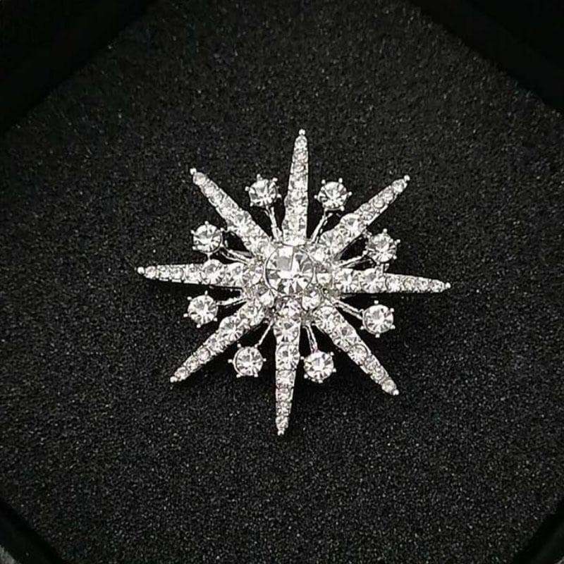 Luxury High Quality Rhinestone Star Brooch Crystal Corsage Suit Coat Badge Lapel Pin for Men Women Clothing Accessories Jewelry silver