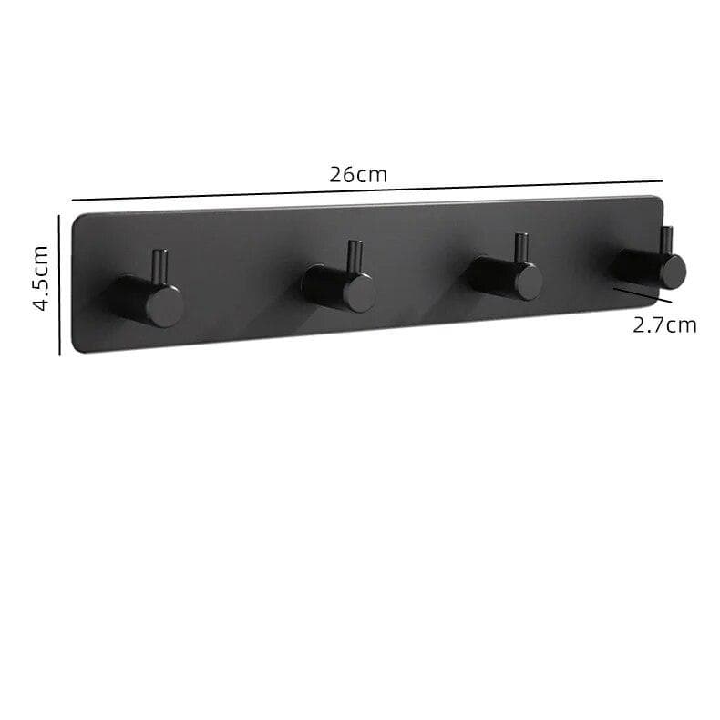 Stainless Steel Wall Hook Self Adhesive Door Hook Towel Clothes Robe Rack Toilet Shower Accessories black