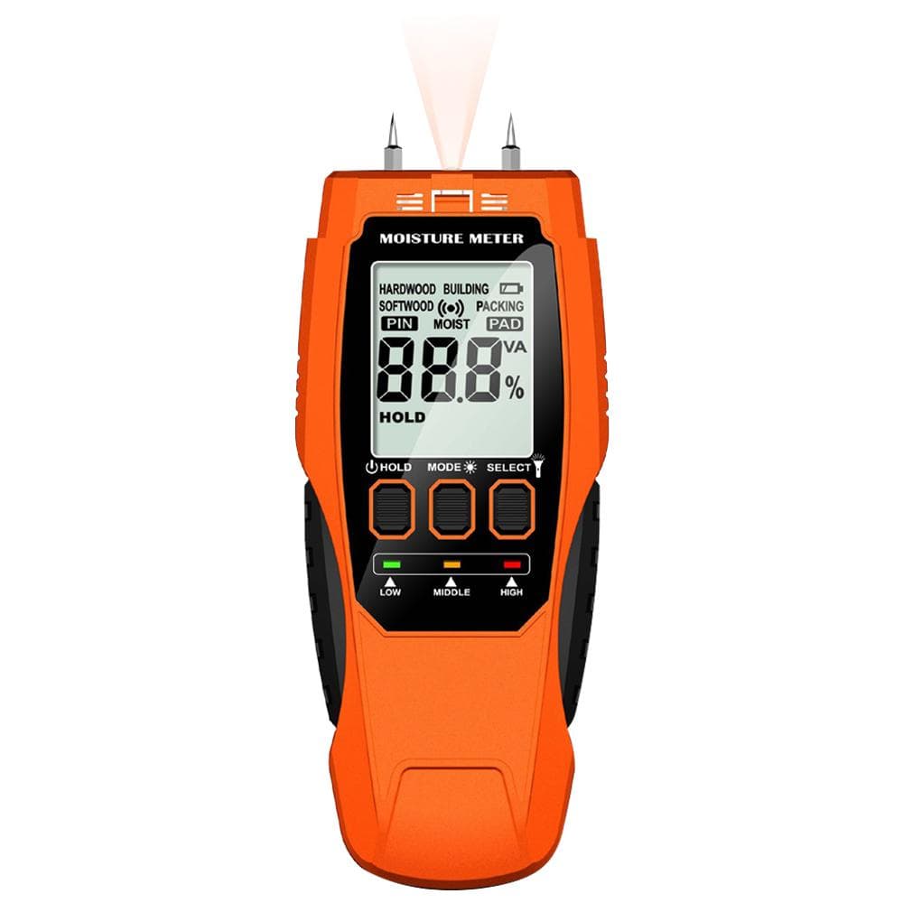 Digital Wood Moisture Test Meter LCD Display with Backlight Timber Humidity Tester Wood Building multicolour