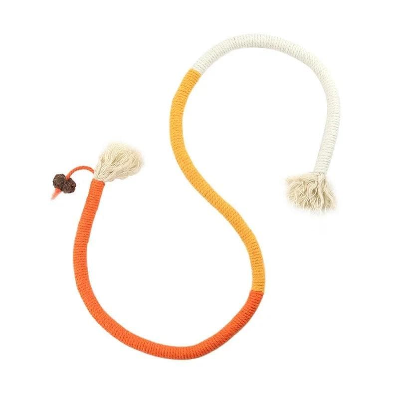 Cat Chew Toys Interactive Molar Cotton Rope Toys Cat Teaser Toy Clean Mouth Kitten Play Toy Pet Supplies Accessories orange