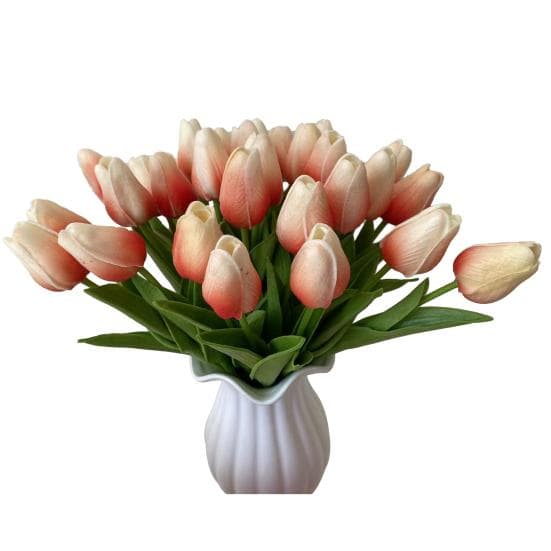 Blooming Bouquet 10Pcs/Set Faux Tulip Flowers Gift Photograph Prop Homen Decor orange