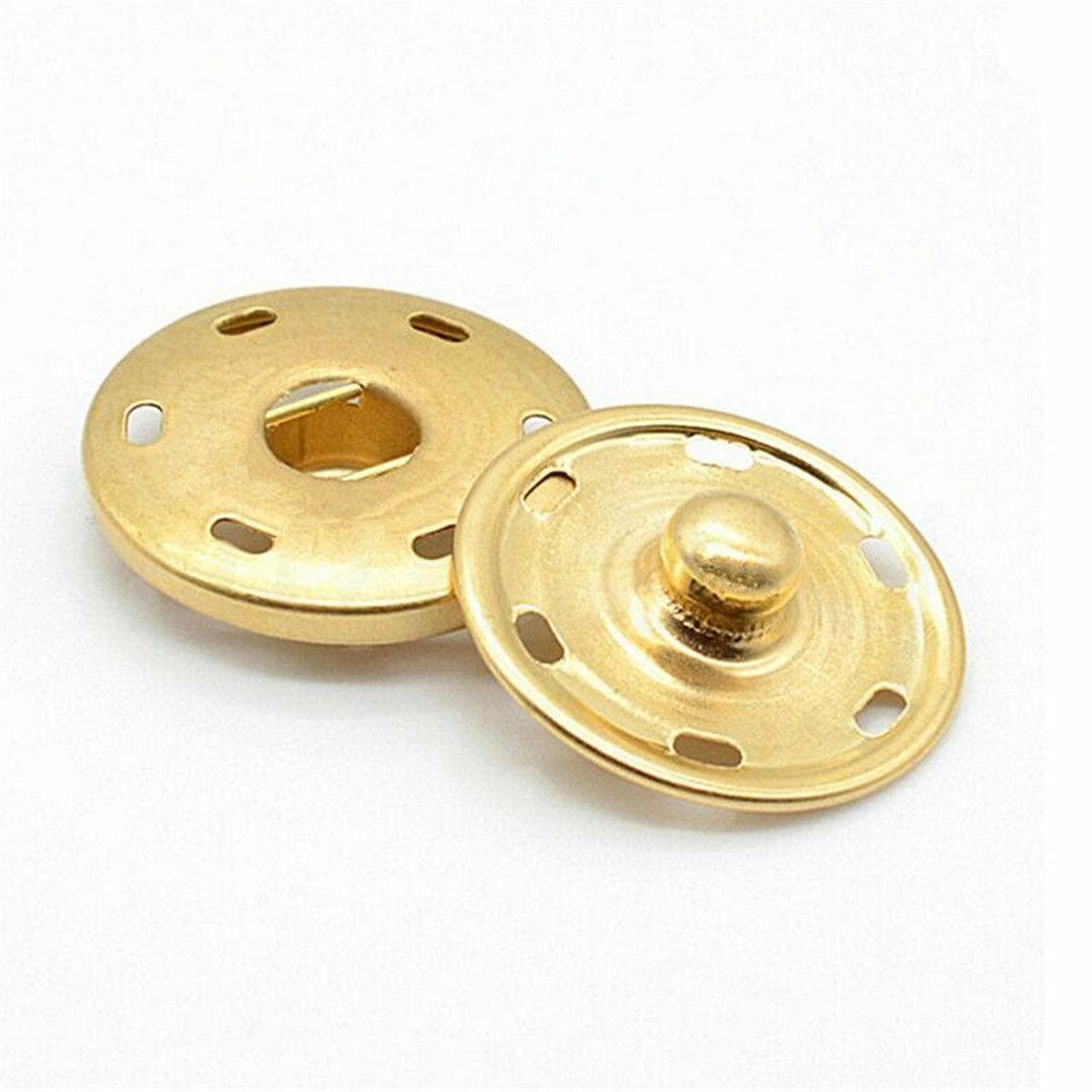 10-21mm Metal brass Press Studs Sewing Button Snap Fasteners Sewing Leather Craft Clothes Bags handmade DIY 11.5mm gold