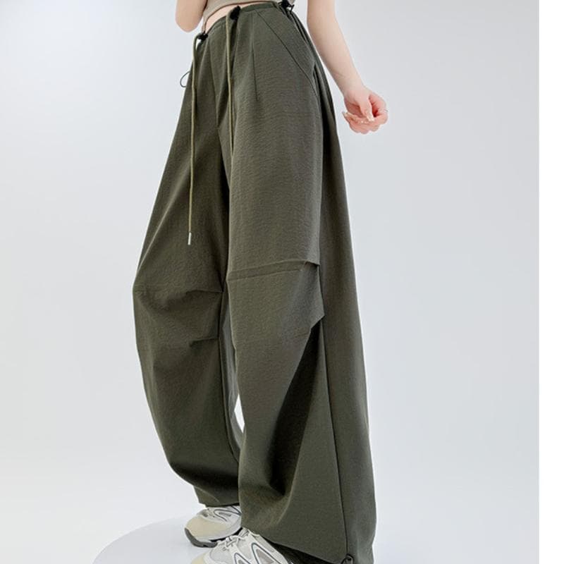 Work Pants Retro Spring and Autumn Summer New Style Pants Casual Loose Sports Pants Paratrooper Versatile Wide-leg Pants S
