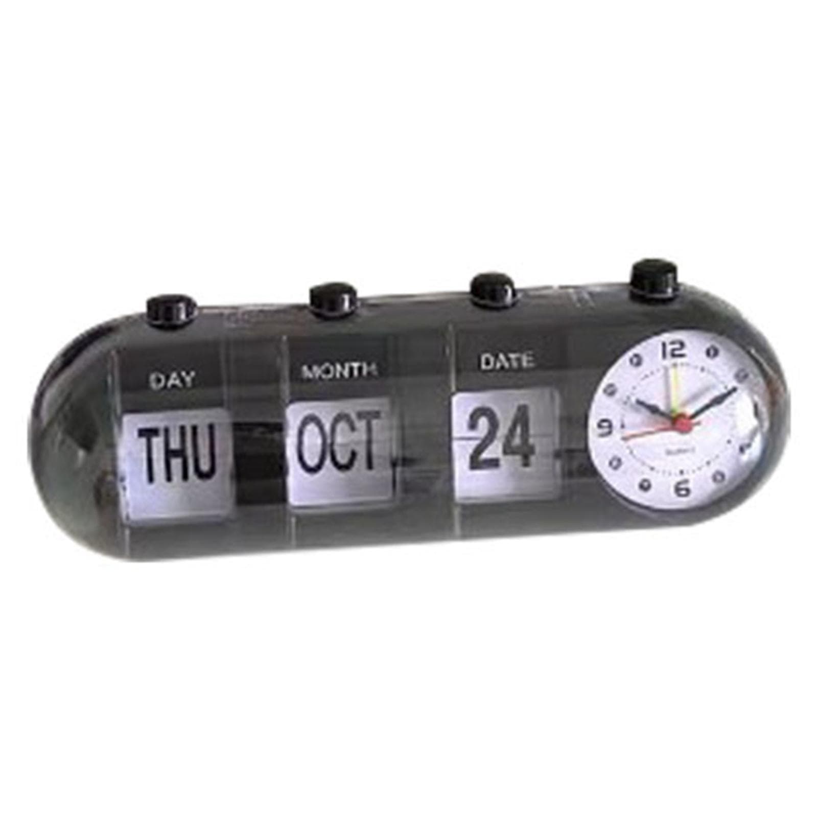 Calendar Alarm Clock Innovative Shape Decorative Jump Desktop Clock for Home Living Room Bedroom black