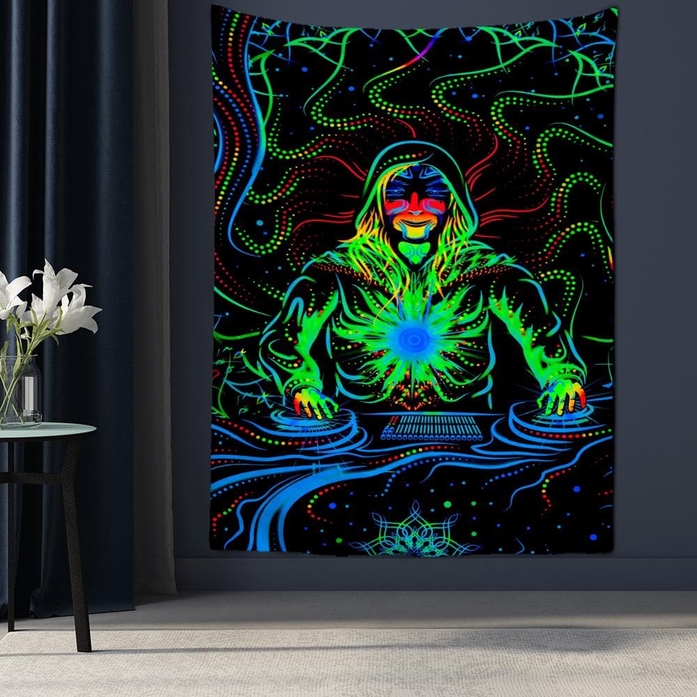 Psychedelic Death Mushroom Tapestry Wall Hanging Colorful Abstract Bohemian Hippie Witchcraft Dormitory Home Decor 95x70cm
