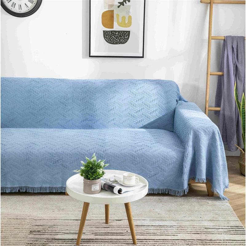 Nordic Cotton Sofa Throw Blankets Outdoor Camping Picnic Large Blanket Leisure Relax Beach Towel white Travel Rug Tassels Linen M 90X150cm