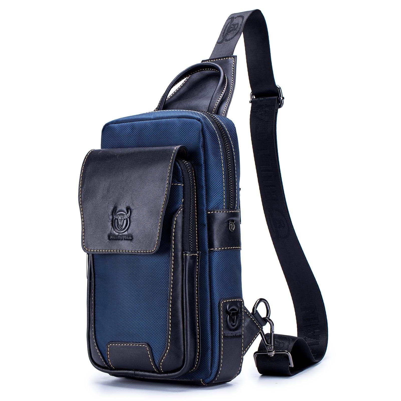 Men Leather Sling Bag Casual Chest Bag Pack Crossbody Bag Sling Backpack Travel Shoulder Backpack