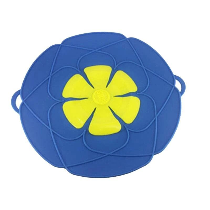 Silicone lid Spill Stopper Cover Pot Pan Cover Kitchen Accessories Flower Shape Cookware Cooking Tools Kitchen Gadgets blue
