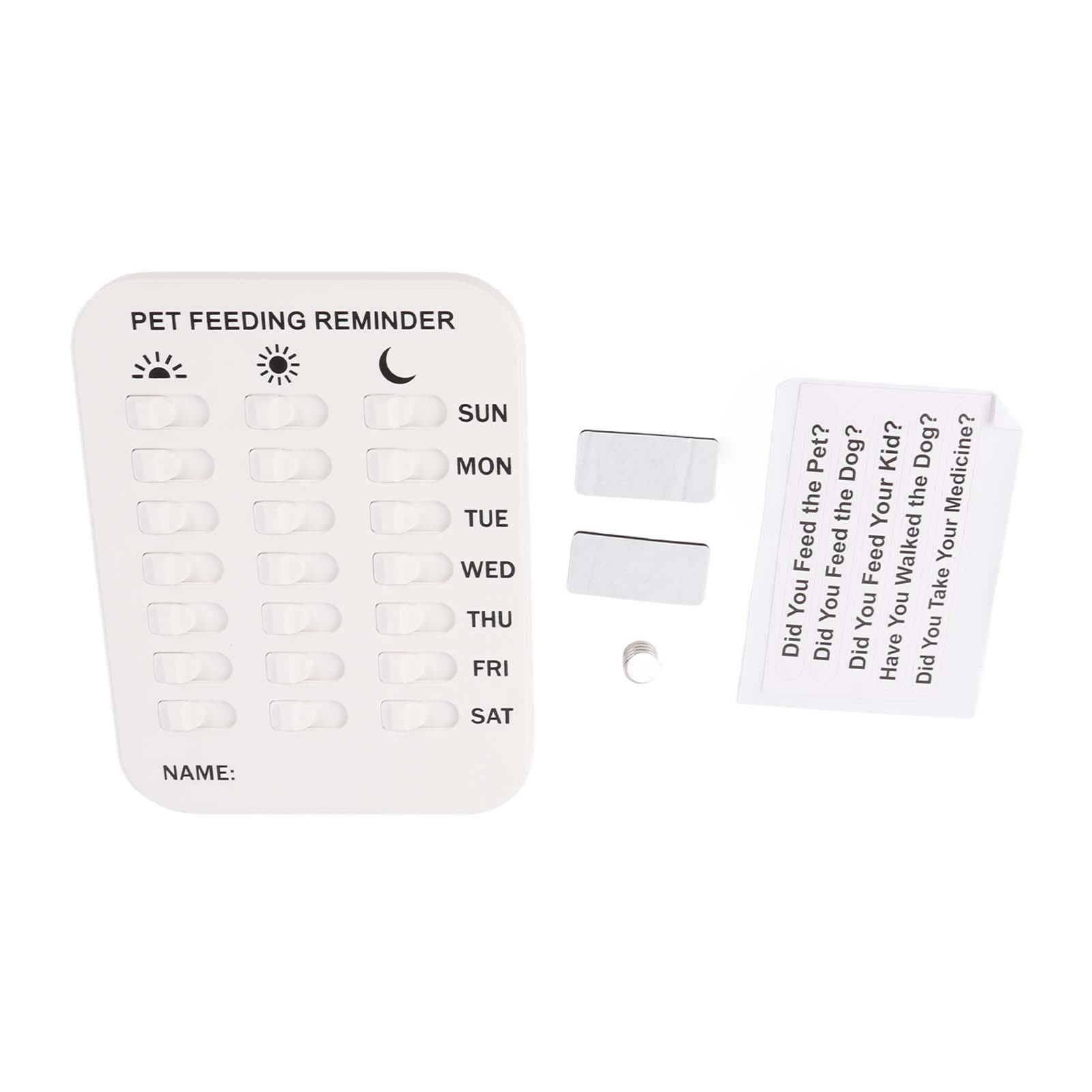 Pet Dog Feeding Reminder Magnetic Reminder Sticker Daily Indication Chart for PetsWhite white