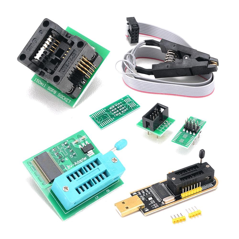 CH341A USB Programmer Kit with SOP8 Clip EEPROM Burner BIOS Flasher SPI Flash Programmer Kit with CH341A Kit