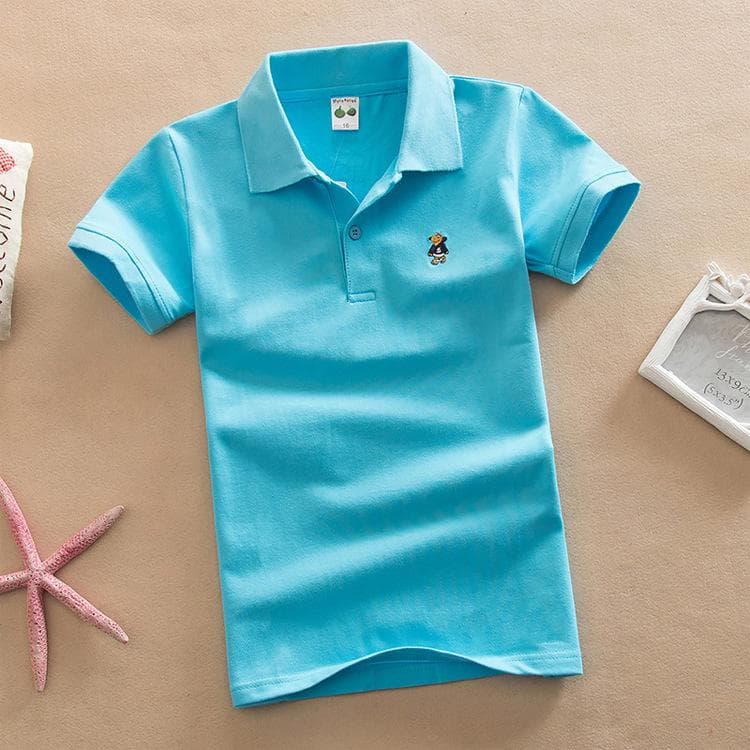 Summer Kids T-shirt Toddler Boys Tees Casual Short Sleeve Polo T Shirt Tops 12/120cm
