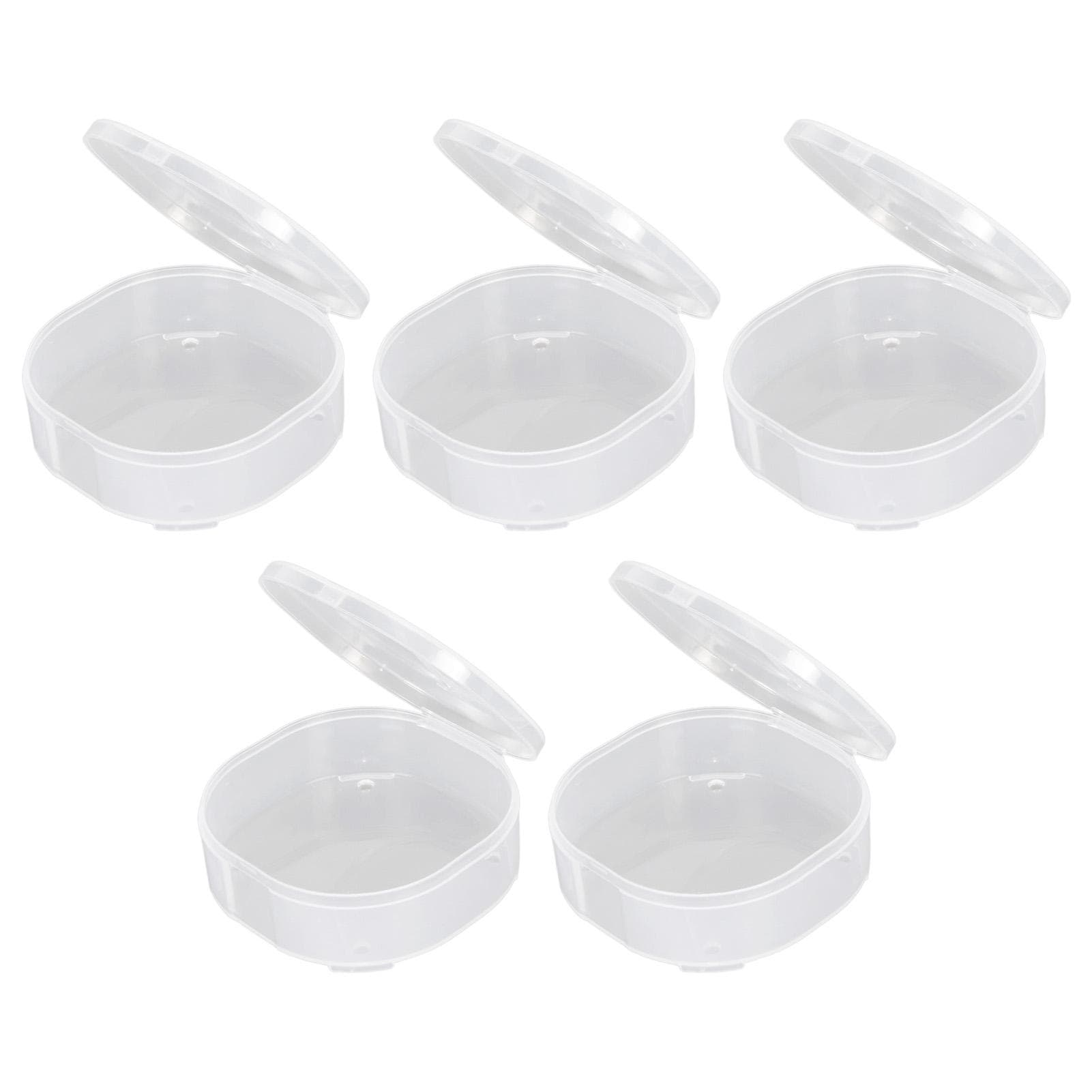 5pcs Makeup Puff Storage Box Portable Transparent Powder Puff Container Case for Bead Stud Earrings
