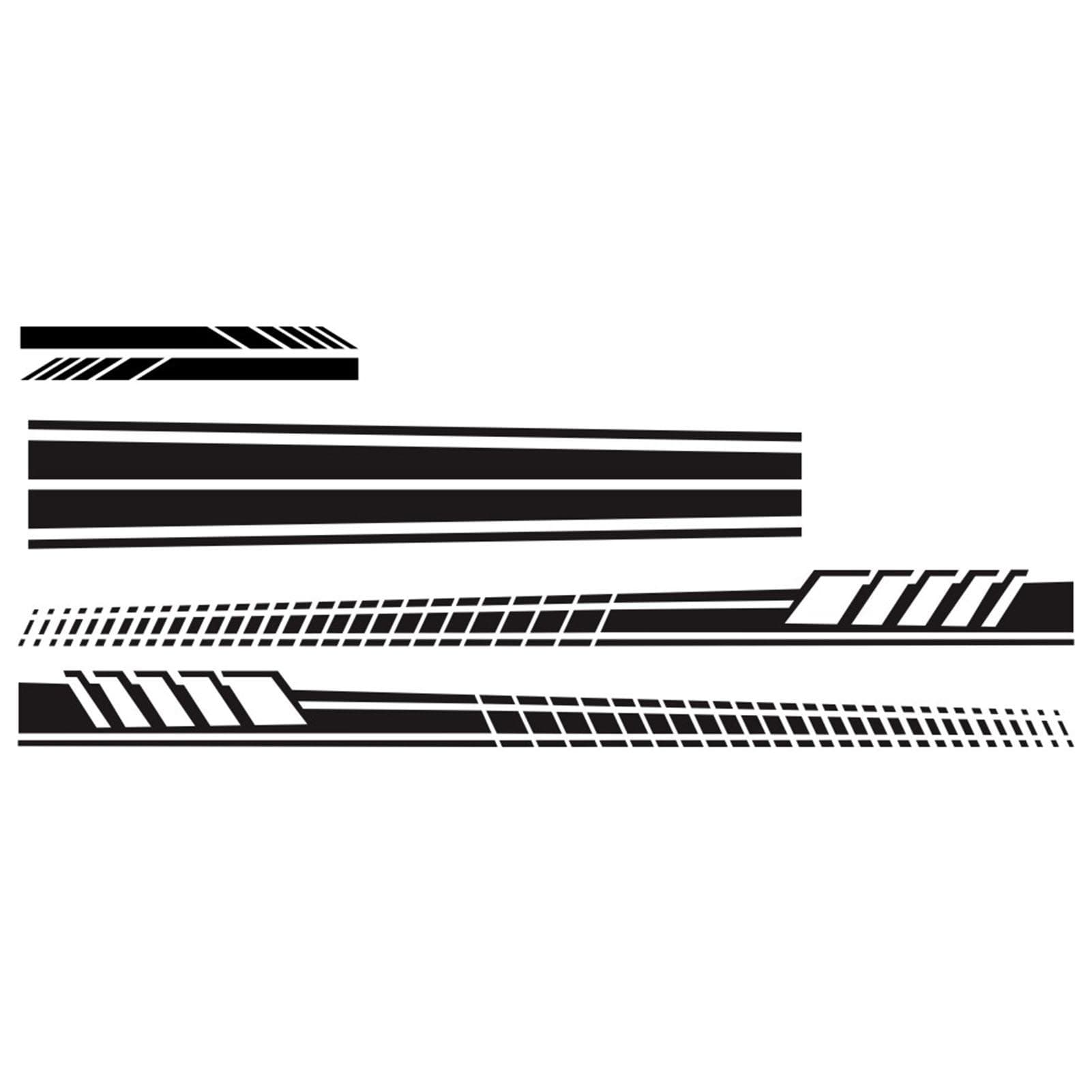 5Pcs Car Stickers Body Sticker Decals Stripes Car Side Door Body Hood Rearview Mirror Decal black
