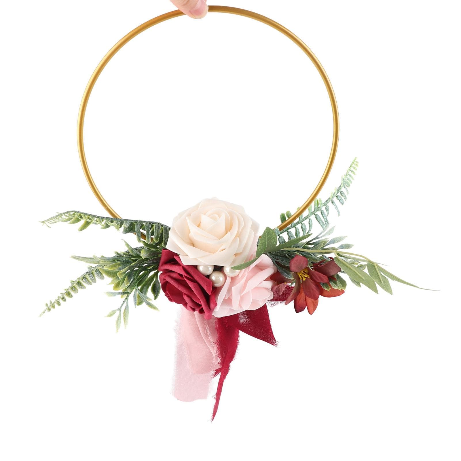 Metal Garland Wedding Bridesmaids Hand Silk Flower Garland Home Decoration Lintel Garland